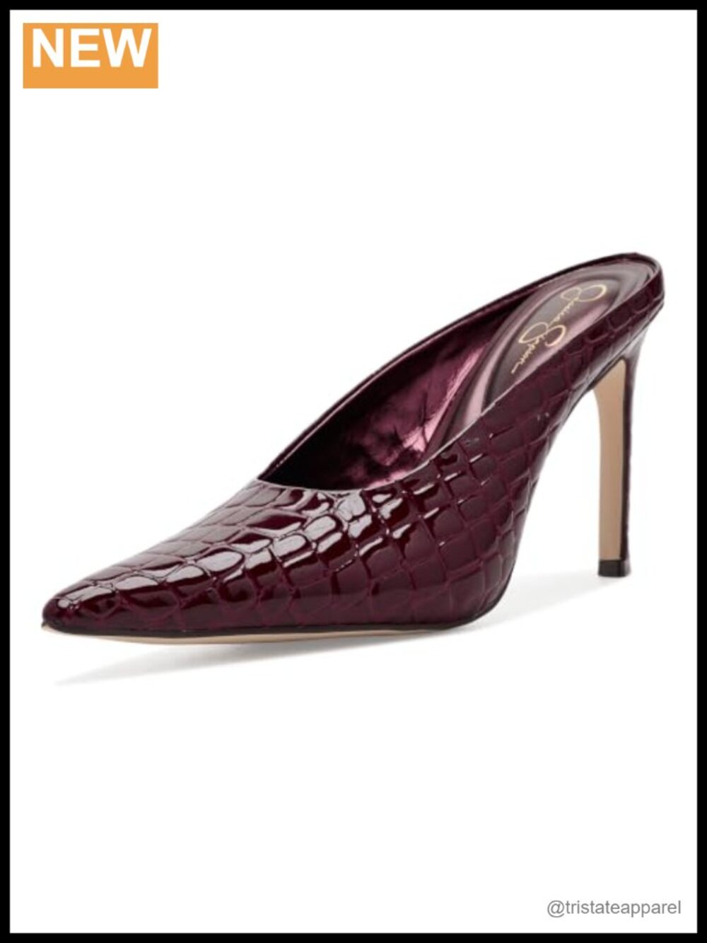 Faux Leather Pointed Toe Stiletto Mule Slip-On Heels